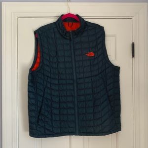 Mens North Face Thermoball Vest - XL - Navy/Orange